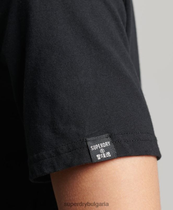 Superdry облекло N00H6211 черен Жени тениска с основно лого