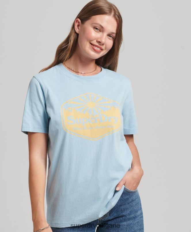 Superdry облекло N00H6213 син Жени тениска за пътуване