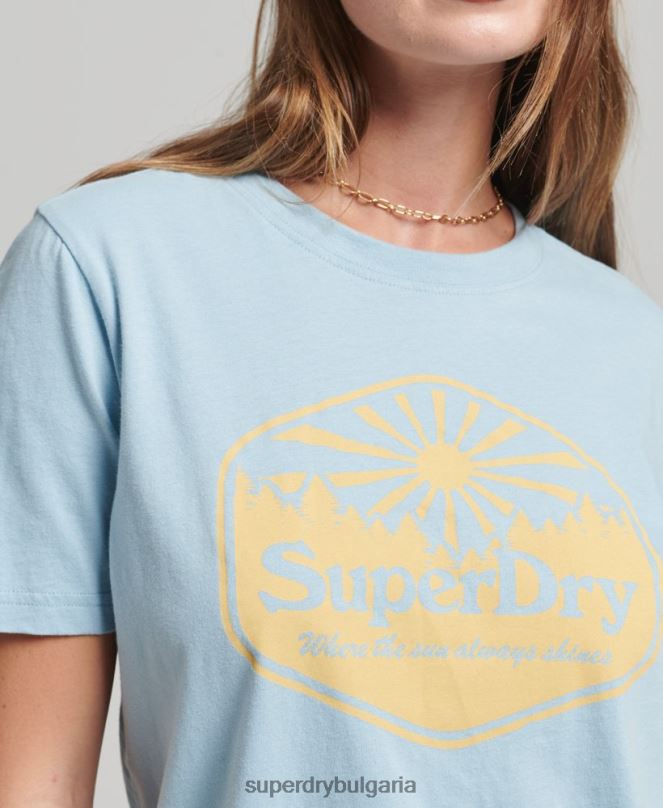 Superdry облекло N00H6213 син Жени тениска за пътуване