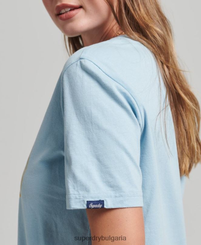 Superdry облекло N00H6213 син Жени тениска за пътуване