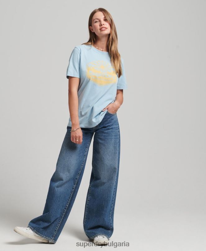 Superdry облекло N00H6213 син Жени тениска за пътуване