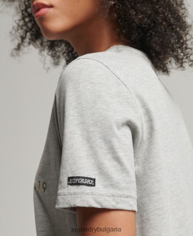 Superdry облекло N00H6215 сиво Жени ретро тениска с интересни места