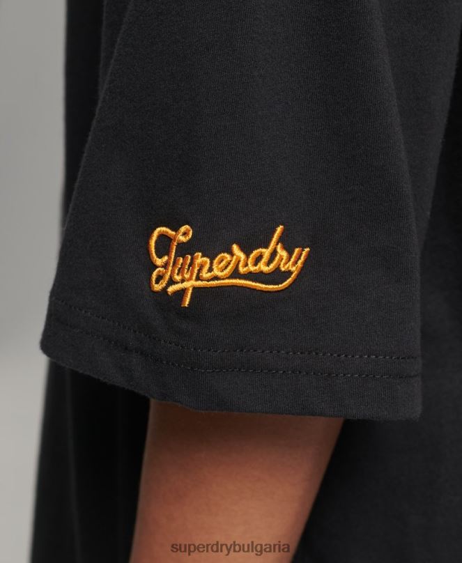 Superdry облекло N00H6217 черен Жени реколта колегиална тениска