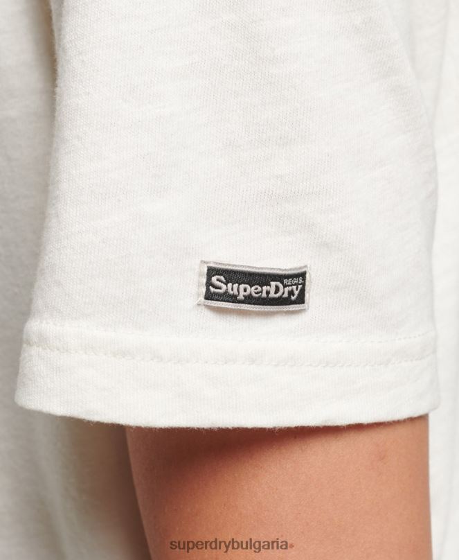 Superdry облекло N00H6221 сметана Жени ретро инди тениска