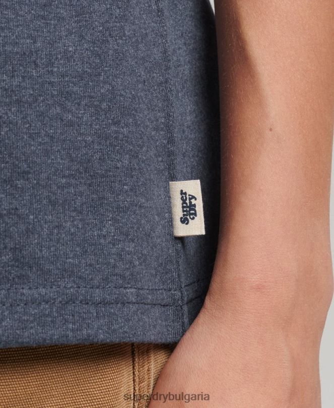 Superdry облекло N00H6224 военноморски флот Жени рециклирана тениска на звънене