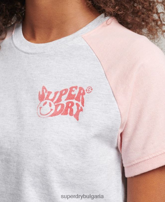 Superdry облекло N00H6225 сиво Жени рециклирана реглан тениска
