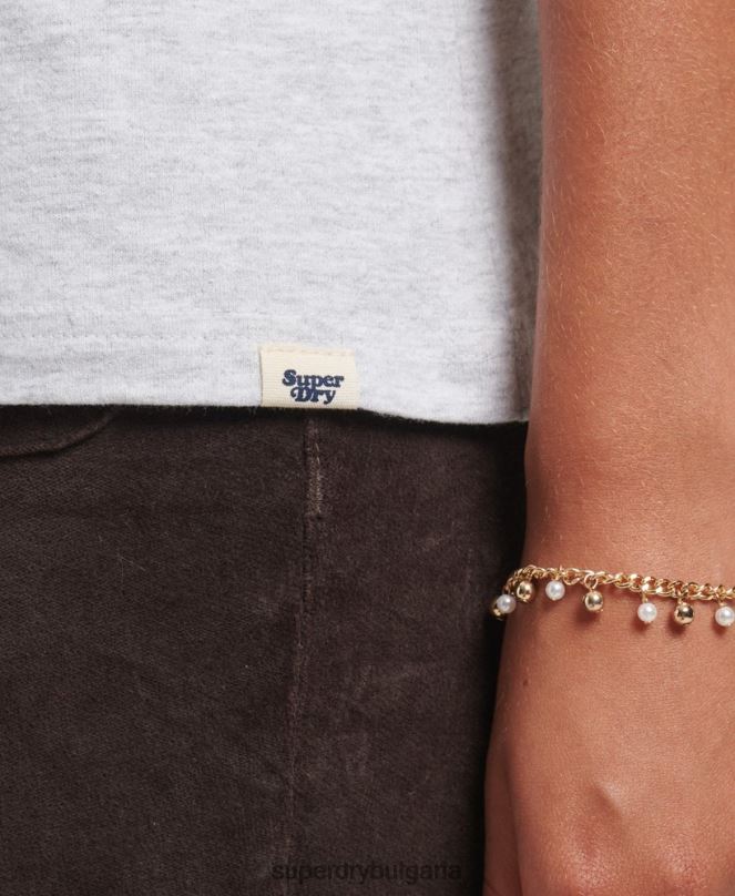 Superdry облекло N00H6225 сиво Жени рециклирана реглан тениска