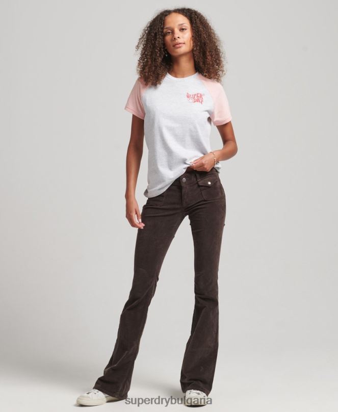 Superdry облекло N00H6225 сиво Жени рециклирана реглан тениска