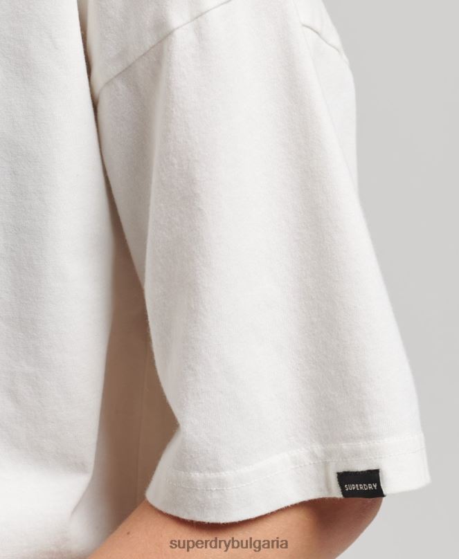 Superdry облекло N00H6226 бяло Жени тениска тип дъга с ретро лого