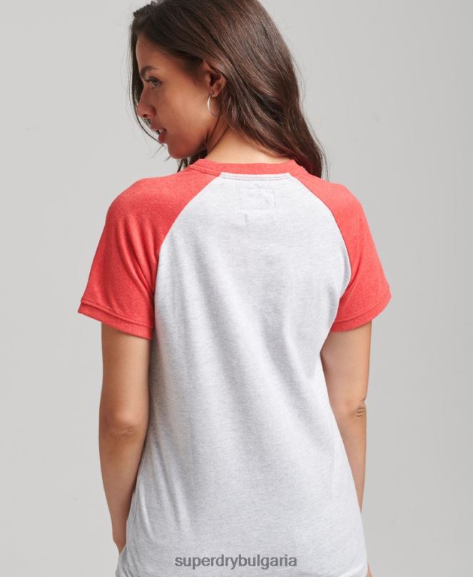 Superdry облекло N00H6237 сиво Жени рециклирана реглан тениска