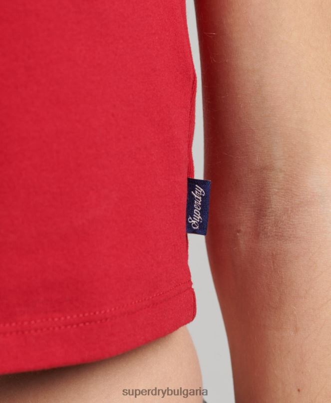 Superdry облекло N00H6238 военноморски флот Жени изрязана бейзболна тениска от органичен памук