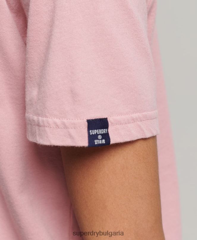 Superdry облекло N00H6242 розово Жени тениска с основно лого