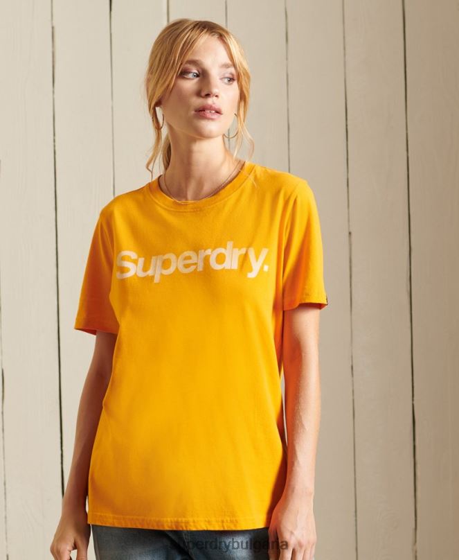Superdry облекло N00H6244 злато Жени тениска с основно лого