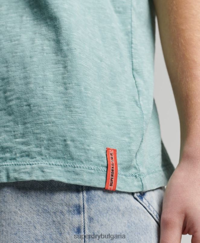 Superdry облекло N00H6245 светло синьо Жени ретро тениска за сърф ranchero от органичен памук