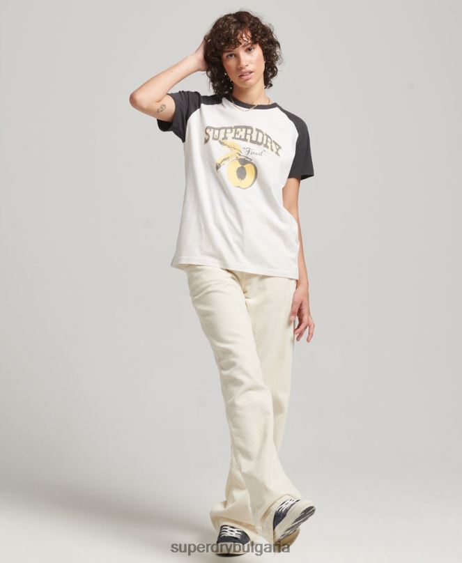 Superdry облекло N00H6251 бяло Жени инди реглан тениска