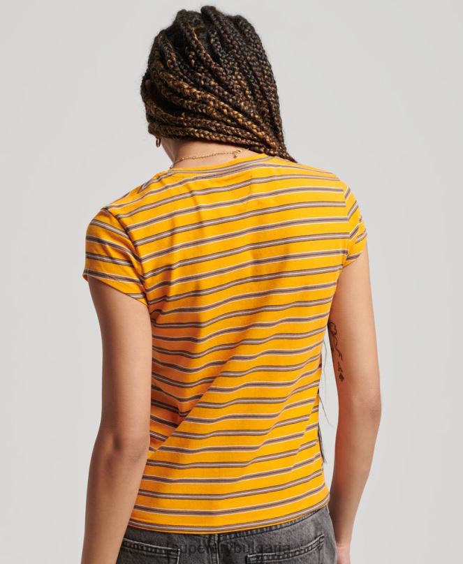 Superdry облекло N00H6252 злато Жени ретро изрязана тениска