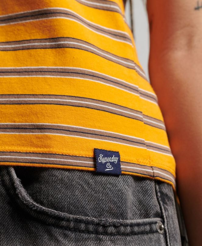 Superdry облекло N00H6252 злато Жени ретро изрязана тениска