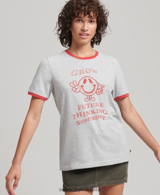 Superdry облекло N00H6254 сиво Жени рециклирана тениска на звънене