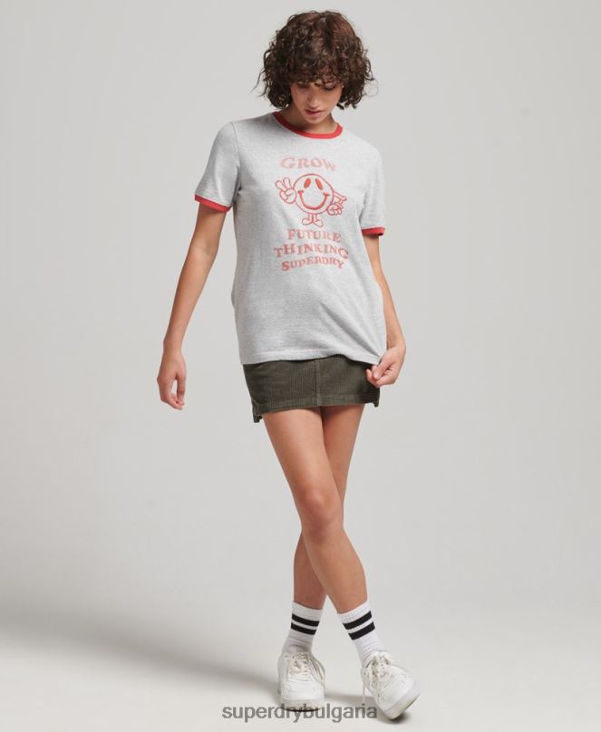 Superdry облекло N00H6254 сиво Жени рециклирана тениска на звънене