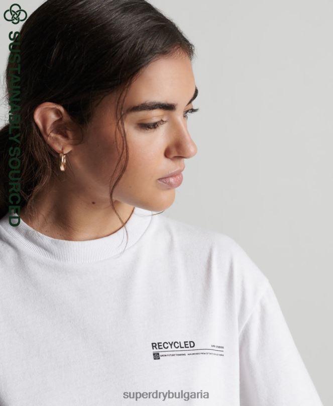 Superdry облекло N00H6255 бяло Жени рециклирана микро горна тениска