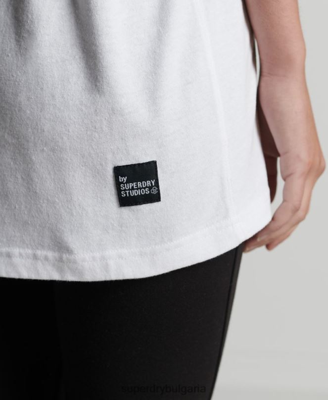 Superdry облекло N00H6255 бяло Жени рециклирана микро горна тениска