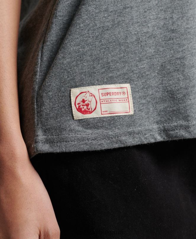 Superdry облекло N00H6258 сиво Жени колежанска тениска в винтидж стил