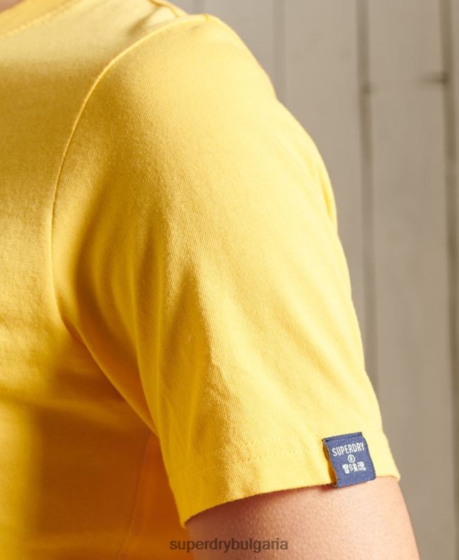 Superdry облекло N00H6263 жълто Жени тениска cali с лого на Core