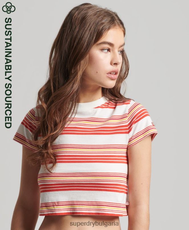 Superdry облекло N00H6266 мулти Жени ретро тениска от органичен памук