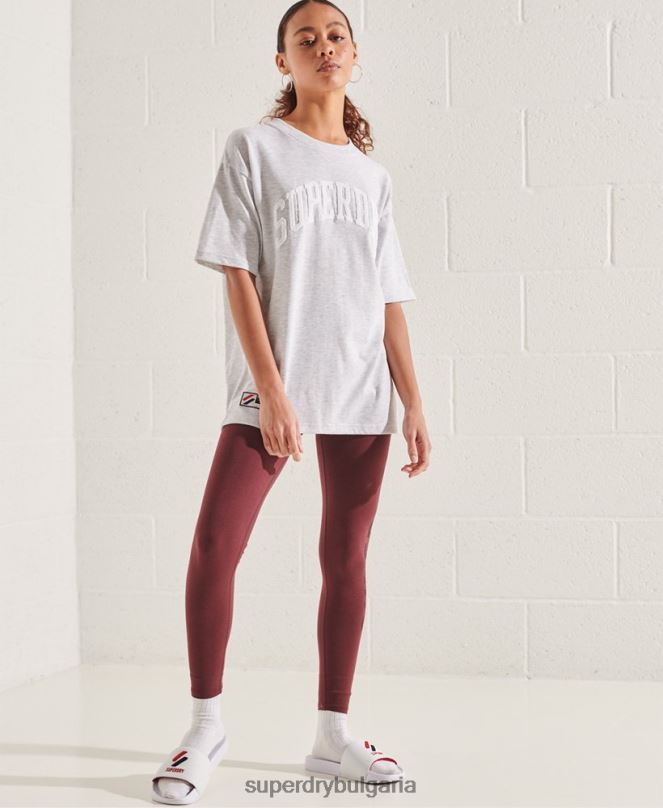 Superdry облекло N00H6268 светло сив Жени моно тениска с университетска арка