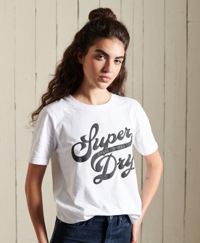 Superdry облекло N00H6269 бяло Жени черна тениска