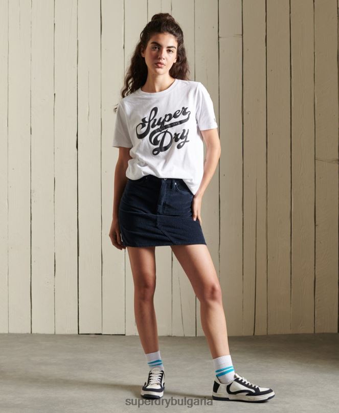 Superdry облекло N00H6269 бяло Жени черна тениска
