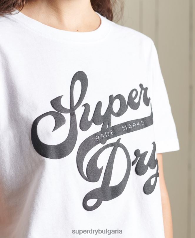 Superdry облекло N00H6269 бяло Жени черна тениска