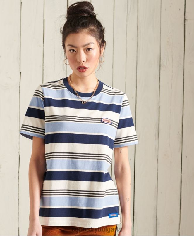 Superdry облекло N00H6270 син Жени класическа тениска cali surf