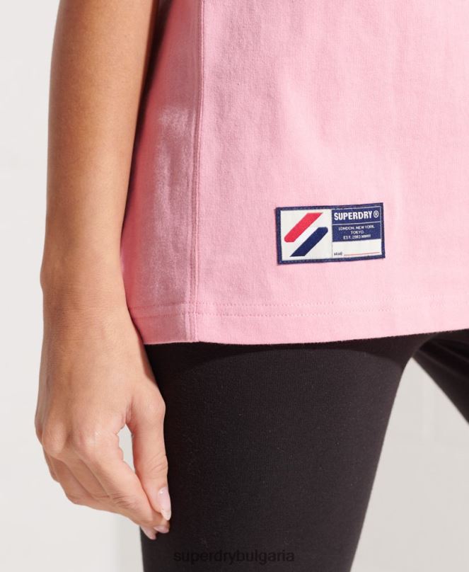 Superdry облекло N00H6278 розово Жени светла тениска с фирмено лого