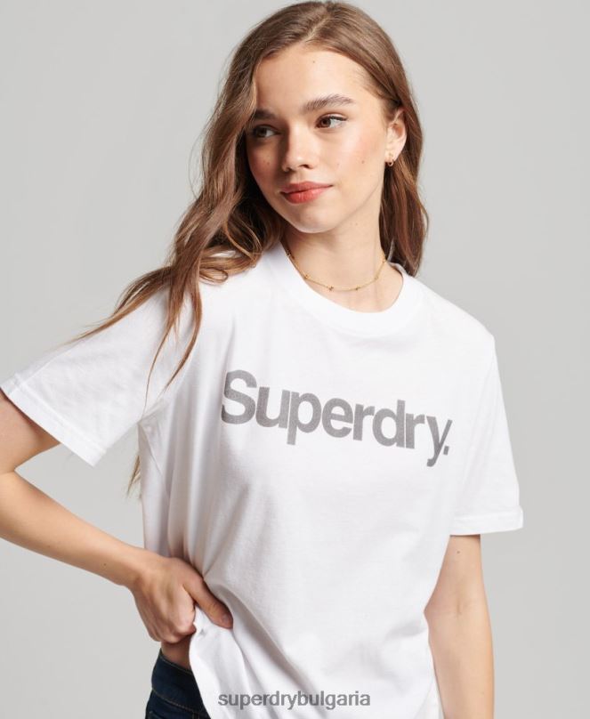 Superdry облекло N00H6279 бяло Жени тениска с основно лого