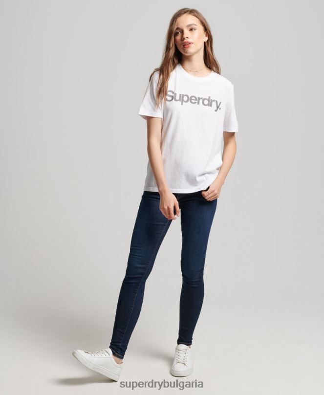 Superdry облекло N00H6279 бяло Жени тениска с основно лого