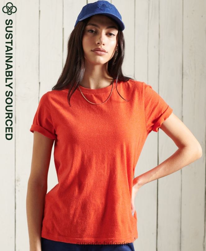 Superdry облекло N00H6280 оранжево Жени тениска от органичен памук