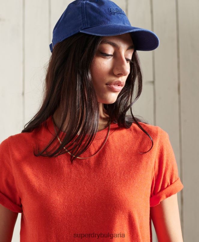 Superdry облекло N00H6280 оранжево Жени тениска от органичен памук