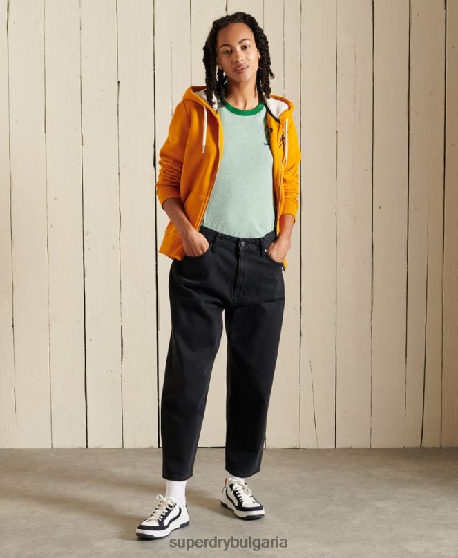 Superdry облекло N00H6282 зелено Жени ретро тениска с лого от органичен памук