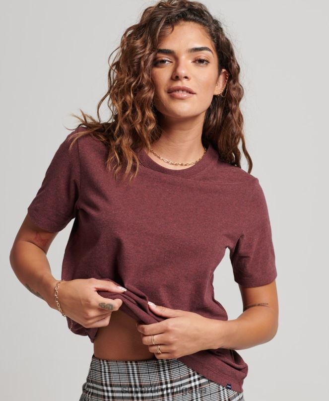 Superdry облекло N00H6288 червен Жени тениска с лого от органичен памук
