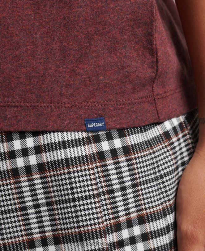 Superdry облекло N00H6288 червен Жени тениска с лого от органичен памук