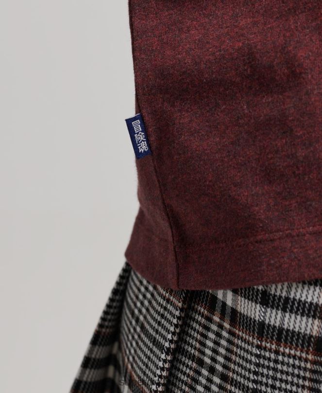 Superdry облекло N00H6288 червен Жени тениска с лого от органичен памук