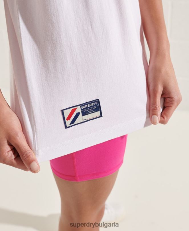 Superdry облекло N00H6289 бяло Жени светла тениска с фирмено лого
