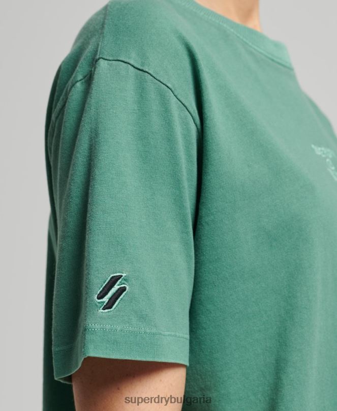 Superdry облекло N00H6293 зелено Жени код ядро ​​лого дреха боядисване широка тениска