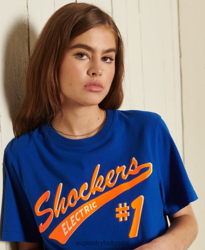 Superdry облекло N00H6295 тъмно синьо Жени голяма бохо и рок тениска