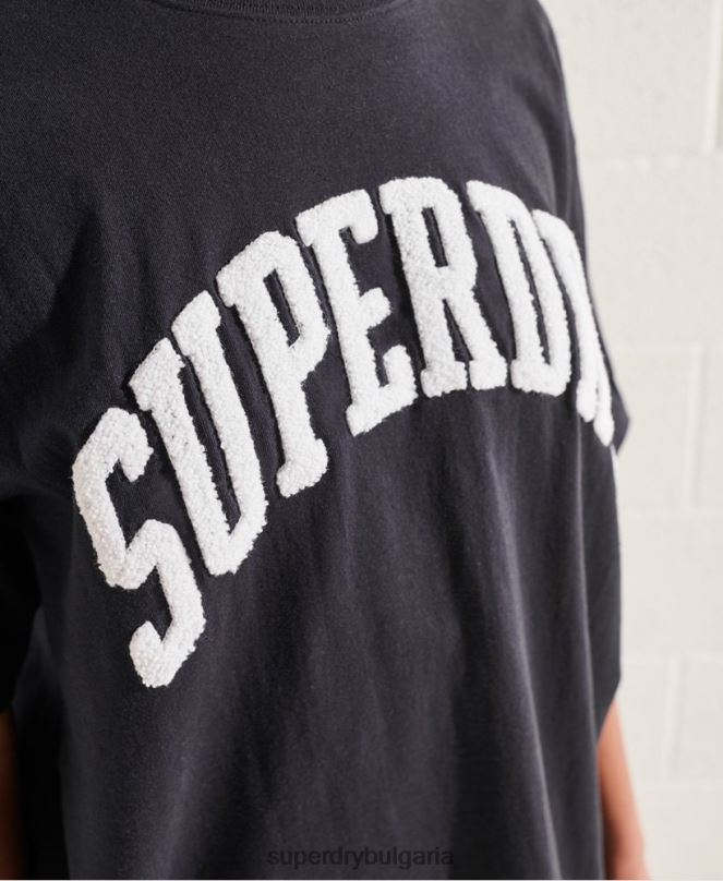 Superdry облекло N00H6299 военноморски флот Жени моно тениска с университетска арка