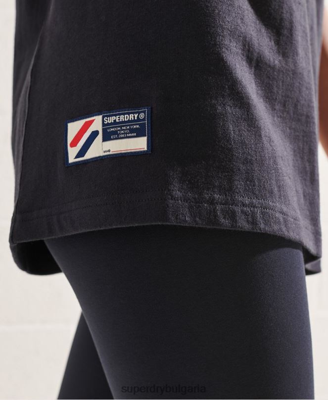 Superdry облекло N00H6299 военноморски флот Жени моно тениска с университетска арка