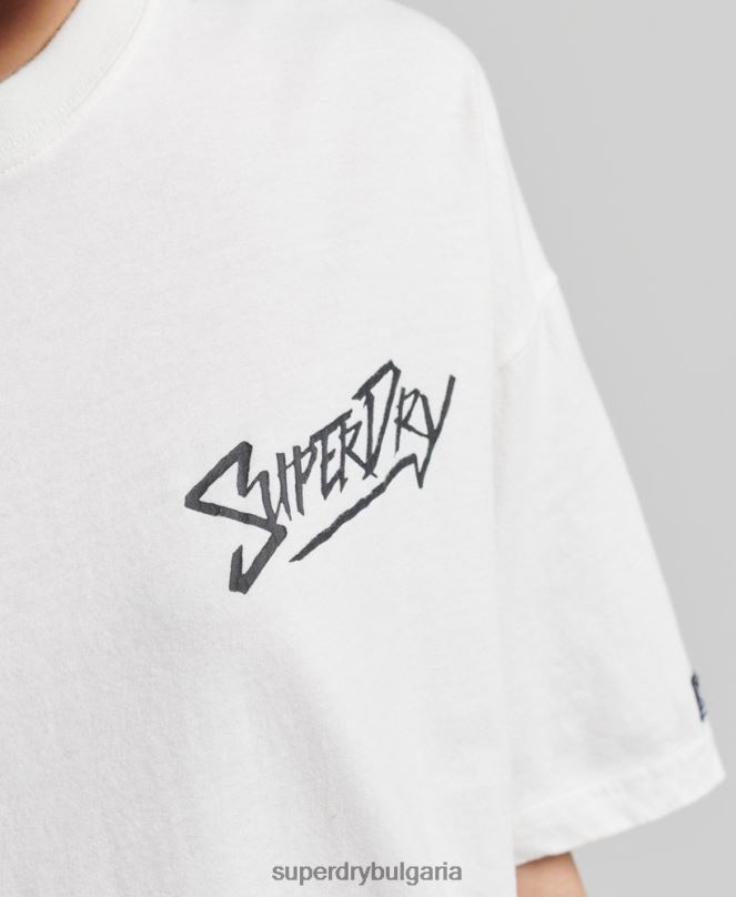 Superdry облекло N00H6301 бяло Жени реколта кали тениска