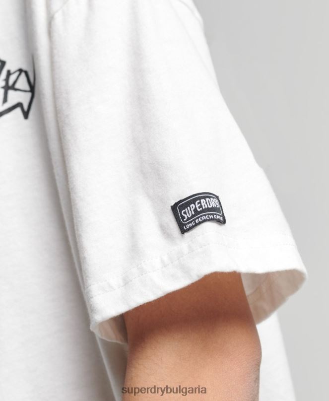 Superdry облекло N00H6301 бяло Жени реколта кали тениска