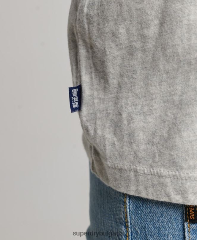 Superdry облекло N00H6302 светло сив Жени тениска от органичен памук